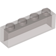 Lego kostka (kostička) 1x4 bez vnitřních trubiček, průhledná černá (4198311, 6245290)